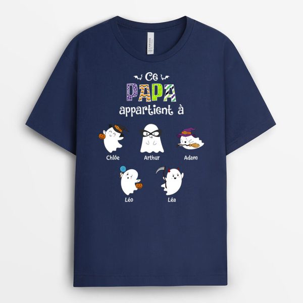 Ce Papa Effrayant Appartient A – Cadeau Personnalise  T-shirt pour Halloween