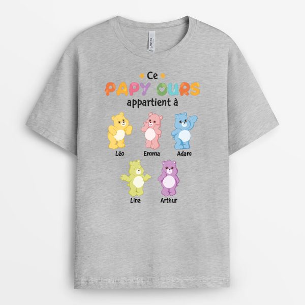 Ce Papa Ours Appartient A – Cadeau Personnalise  T-shirt pour Homme