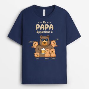 Ce Papa Papy Appartient A Version Ours Cadeau Personnalis T shirt pour Homme 1