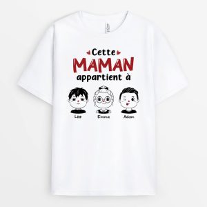 Ce PapaPapy Appartient A Noir et Blanc – Cadeau Personnalise  T-shirt pour Homme