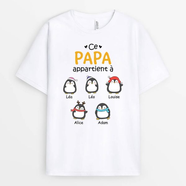 Ce PapaPapy Appartient A Version Penguin – Cadeau Personnalise  T-shirt pour homme