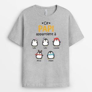 Ce PapaPapy Appartient A Version Penguin – Cadeau Personnalise  T-shirt pour homme