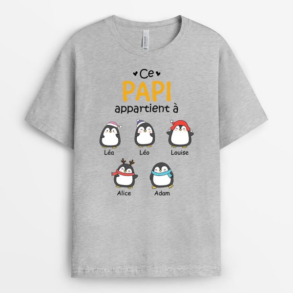 Ce PapaPapy Appartient A Version Penguin – Cadeau Personnalise  T-shirt pour homme