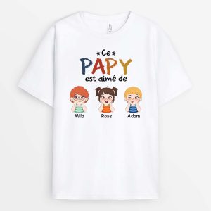 Ce PapaPapy Est Aime De – Cadeau Personnalise T-shirt pour Homme Ce PapaPapy Est Aime De – Cadeau Personnalise T-shirt pour Homme