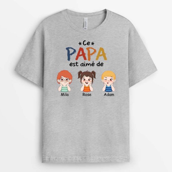 Ce PapaPapy Est Aime De – Cadeau Personnalise  T-shirt pour Homme