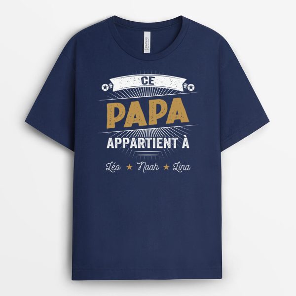 Ce PapaPapy Star Appartient A – Cadeau Personnalise  T-shirt Pour Papa