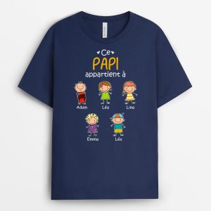 Ce Papapapy Appartient A Version Mingonne – Cadeau Personnalise T-shirt pour Homme Ce Papapapy Appartient A Version Mingonne – Cadeau Personnalise T-shirt pour Homme