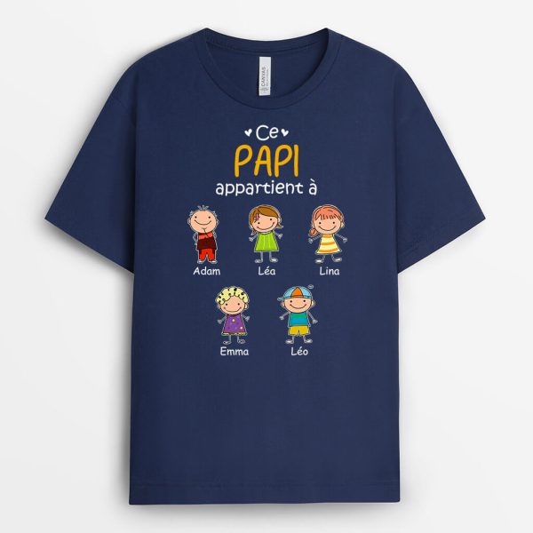 Ce Papapapy Appartient A Version Mingonne – Cadeau Personnalise  T-shirt pour Homme