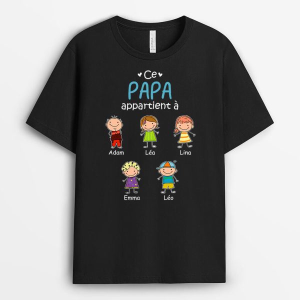 Ce Papapapy Appartient A Version Mingonne – Cadeau Personnalise  T-shirt pour Homme