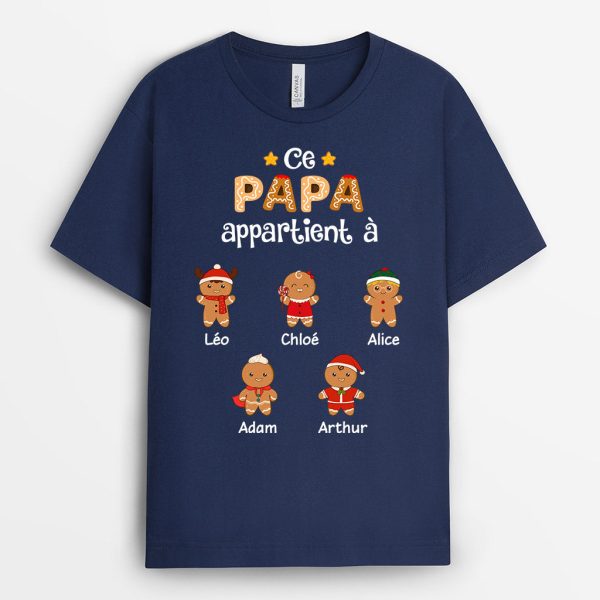 Ce Papi Appartient A – Cadeau Personnalise  T-shirt pour Papa Papi Noel