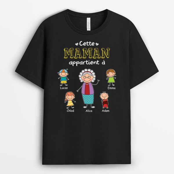 Ce Papy Appartient A Colore – Cadeau Personnalise  T-shirt pour Papy