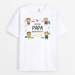 Ce Papy Appartient A Dessin – Cadeau Personnalise  T-shirt pour Grand-pere