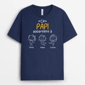 Ce Papy Appartient A Noir et Blanc – Cadeau Personnalise T-shirt pour Papy Ce Papy Appartient A Noir et Blanc – Cadeau Personnalise T-shirt pour Papy