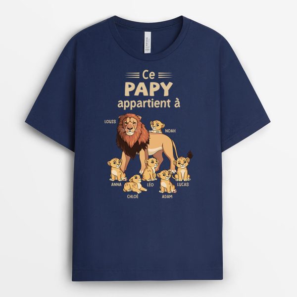 Ce Papy Appartient A Version Lions – Cadeau Personnalise  T-shirt pour Homme