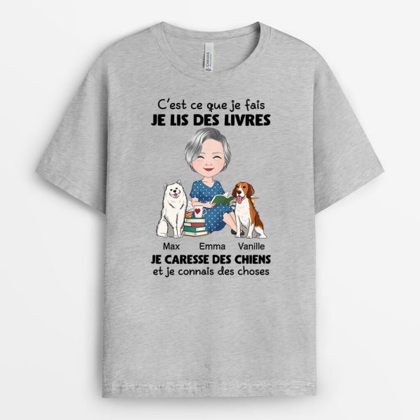 C’est Ce Que Je Fais Livre Chiens – Cadeau Personnalise  T-Shirt pour Femme