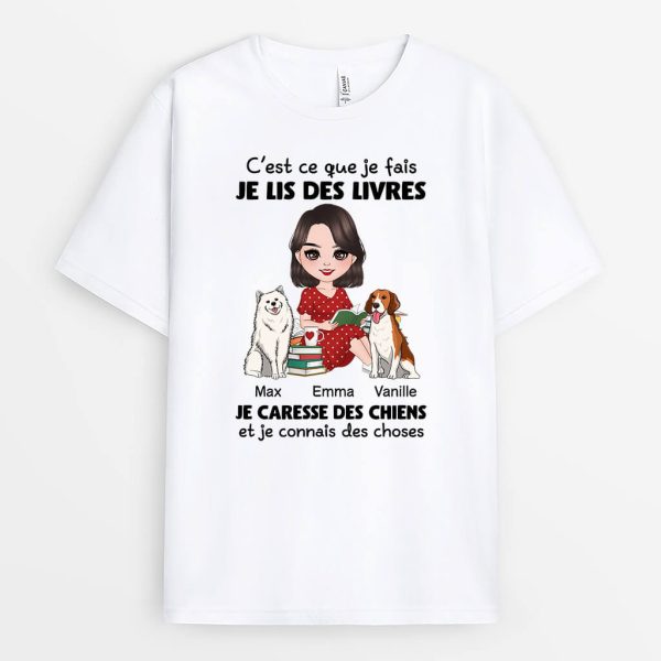 C’est Ce Que Je Fais Livre Chiens – Cadeau Personnalise  T-Shirt pour Femme