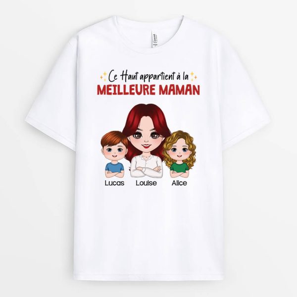 Cet Haut Appartient A Meileure Maman – Cadeau Personnalise  T-shirt Pour Maman