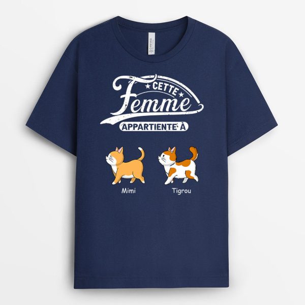 Cet Homme Appartient A – Cadeau Personnalise  T-shirt pour Amoureux des chats