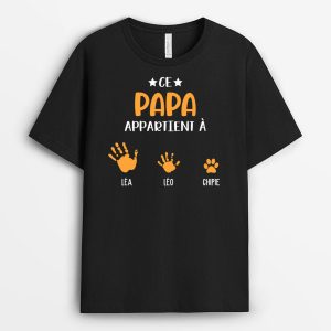 Cet Incroyable Papa Appartient a – Cadeau Personnalise T-shirt pour Papa Papi Cet Incroyable Papa Appartient a – Cadeau Personnalise T-shirt pour Papa Papi