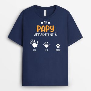 Cet Incroyable Papa Appartient a – Cadeau Personnalise  T-shirt pour Papa Papi