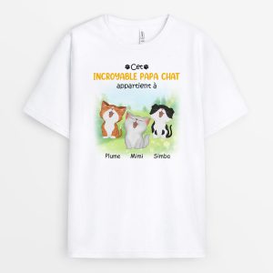 Cet Incroyable Papa Chat Appartient A – Cadeau Personnalise T-shirt pour Amoureux des Chats Cet Incroyable Papa Chat Appartient A – Cadeau Personnalise T-shirt pour Amoureux des Chats