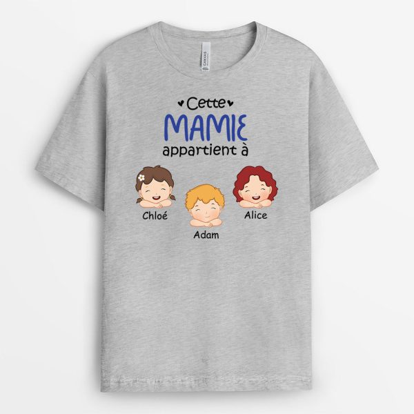 Cette Maman Appartient a – Cadeau Personnalise  T-shirt pour Maman Mamie