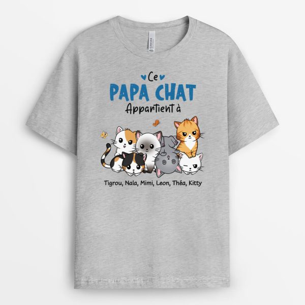 Cette Maman Chat Appartient A Version Mignonne – Cadeau Personnalise  T-shirt pour Amoureux Des Animaux