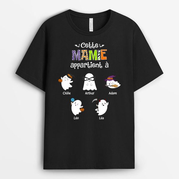 Cette Maman Effrayant Appartient A – Cadeau Personnalise  T-shirt pour Halloween