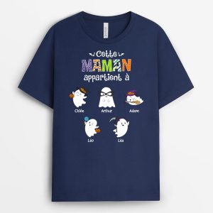 Cette Maman Effrayant Appartient A – Cadeau Personnalise  T-shirt pour Halloween