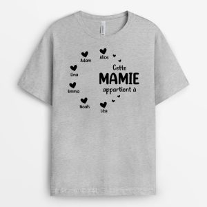 Cette Maman Mamie Appartient A Version Coeur Noir – Cadeau Personnalise T-shirt pour Femme Cette Maman Mamie Appartient A Version Coeur Noir – Cadeau Personnalise T-shirt pour Femme