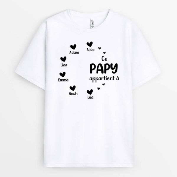 Cette Maman Mamie Appartient A Version Coeur Noir – Cadeau Personnalise  T-shirt pour Femme