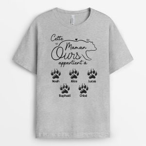 Cette Maman Mamie Ours Appartient A – Cadeau Personnalise T-shirt pour Femme Cette Maman Mamie Ours Appartient A – Cadeau Personnalise T-shirt pour Femme