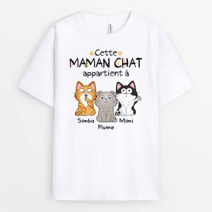 Cette MamanCe Papa Chat Appartient A – Cadeau Personnalise T-shirt pour Amoureux des animaux Cette MamanCe Papa Chat Appartient A – Cadeau Personnalise T-shirt pour Amoureux des animaux
