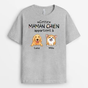 Cette MamanCe Papa Chien Appartient a – Cadeau Personnalise T-shirt pour Amoureux des Chiens Cette MamanCe Papa Chien Appartient a – Cadeau Personnalise T-shirt pour Amoureux des Chiens