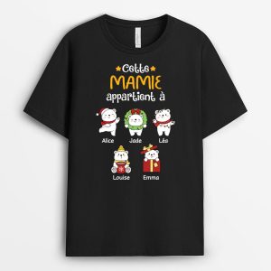Cette MamanMamie Appartient A Avec Image d’ours de Noel – Cadeau Personnalise T-shirt pour Femme Cette MamanMamie Appartient A Avec Image d’ours de Noel – Cadeau Personnalise T-shirt pour Femme