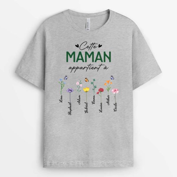 Cette MamanMamie Appartient A Jardin – Cadeau Personnalise  T-shirt pour Femme