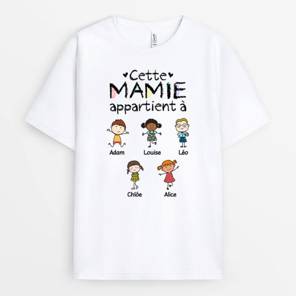 Cette MamanMamie Appartient A Version Baguette – Cadeau Personnalise  T-shirt pour Femme