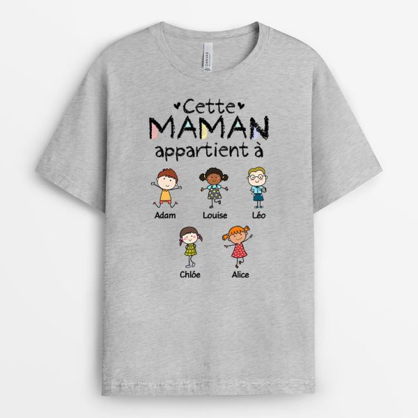 Cette MamanMamie Appartient A Version Baguette – Cadeau Personnalise  T-shirt pour Femme