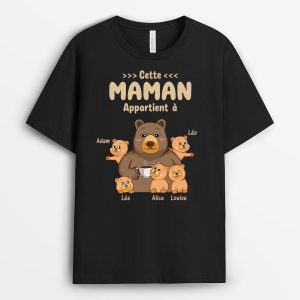 Cette MamanMamie Appartient A Version Ours – Cadeau Personnalise  T-shirt pour Femme