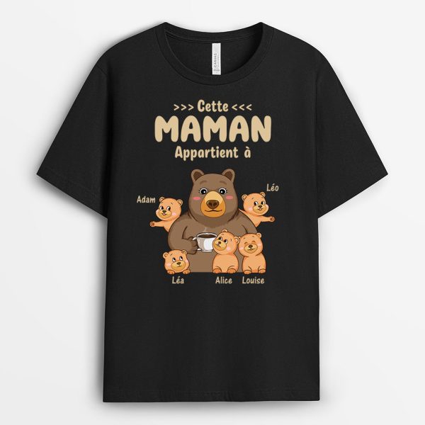 Cette MamanMamie Appartient A Version Ours – Cadeau Personnalise  T-shirt pour Femme