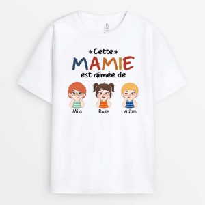 Cette MamanMamie Est Aimee De – Cadeau Personnalise T-shirt pour Femme Cette MamanMamie Est Aimee De – Cadeau Personnalise T-shirt pour Femme