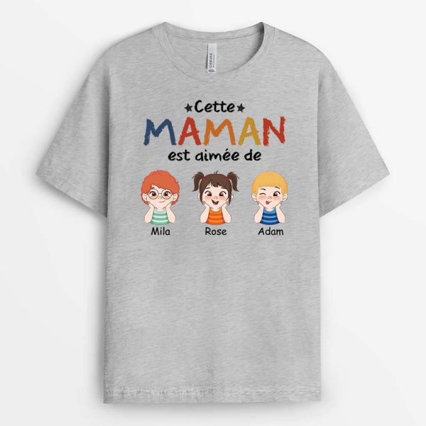 Cette MamanMamie Est Aimee De – Cadeau Personnalise  T-shirt pour Femme