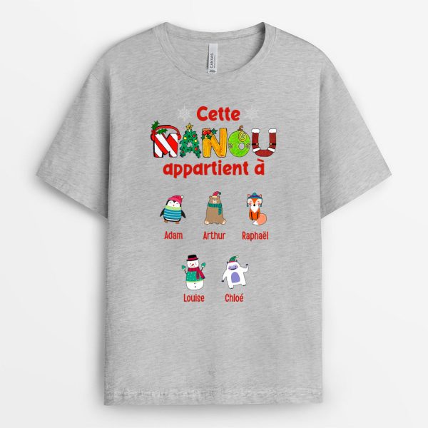 Cette Mamie Appartient A – Cadeau Personnalise  T-shirt pour MamanMamie