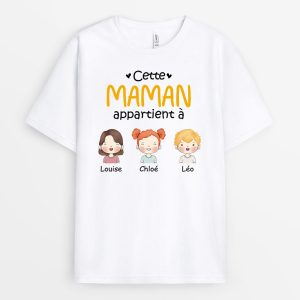 Cette Mamie Appartient A – Cadeau Personnalise T-shirt pour Mamie Maman Cette Mamie Appartient A – Cadeau Personnalise T-shirt pour Mamie Maman