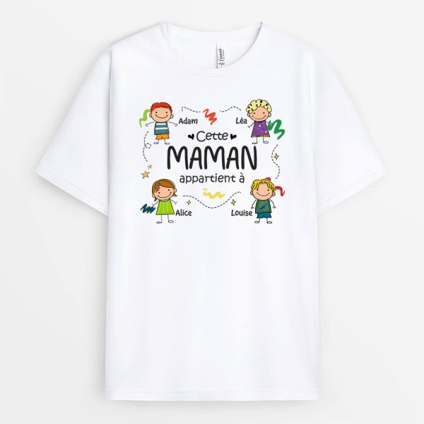 Cette Mamie Appartient A Dessin – Cadeau Personnalise  T-shirt pour Grand-mere