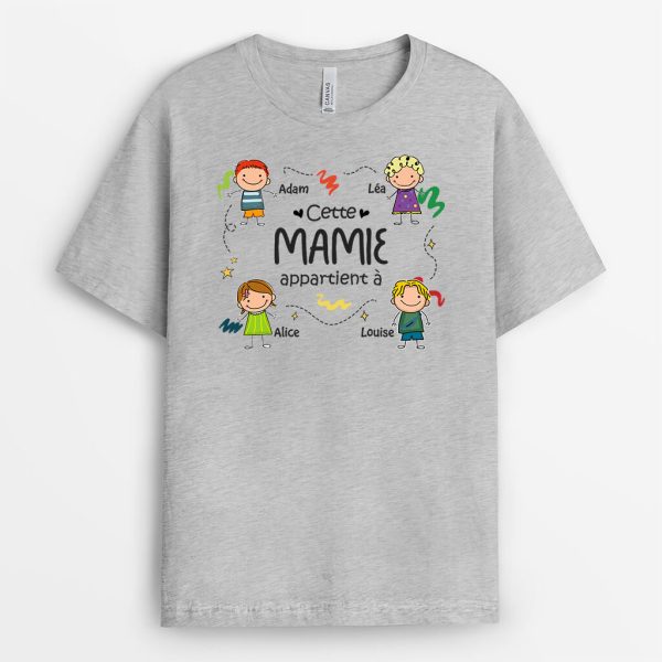 Cette Mamie Appartient A Dessin – Cadeau Personnalise  T-shirt pour Grand-mere