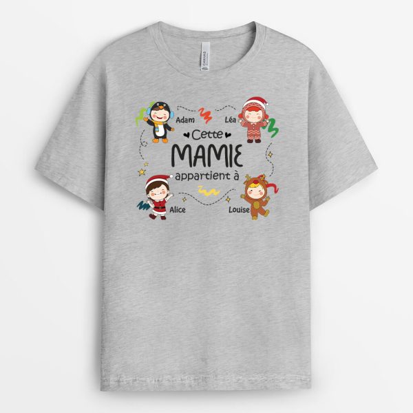 Cette Mamie Appartient A Noel – Cadeau Personnalise  T-shirt pour Noel