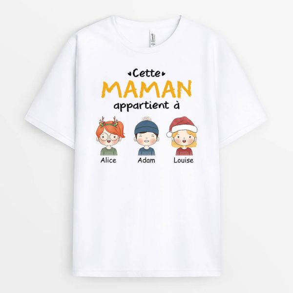 Cette Mamie Appartient A Petits-Enfants Version Noel – Cadeau Personnalise  T-shirt pour Noel