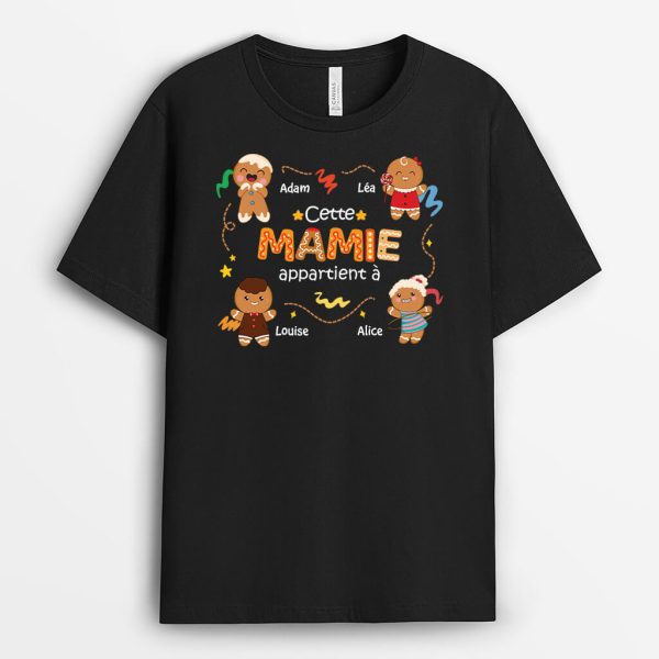 Cette Mamie Appartient A Version Biscuits – Cadeau Personnalise  T-shirt pour Mamie