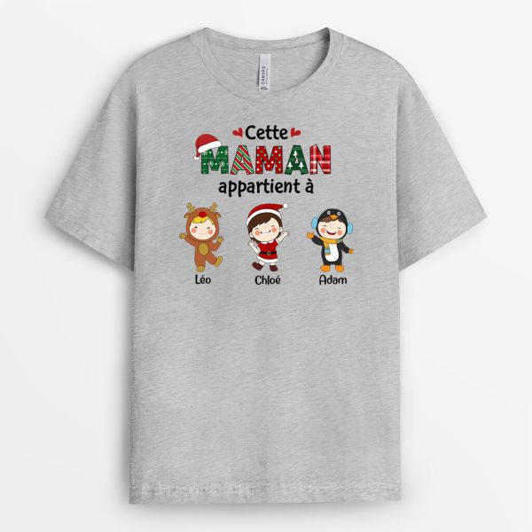 Cette Mamie Appartient A Version Noel – Cadeau Personnalise  T-shirt pour Noel